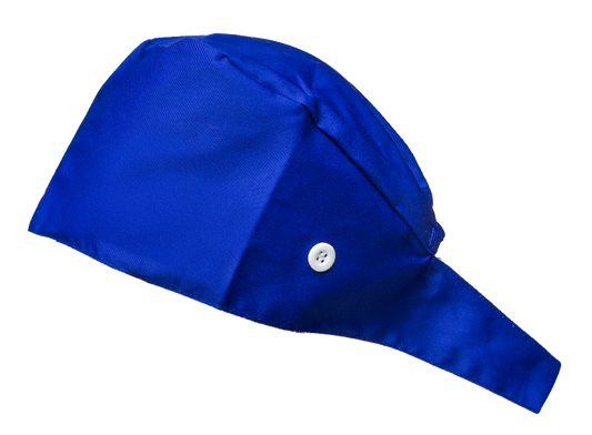 Satin line Scrub Cap with Buttons Dark Blue