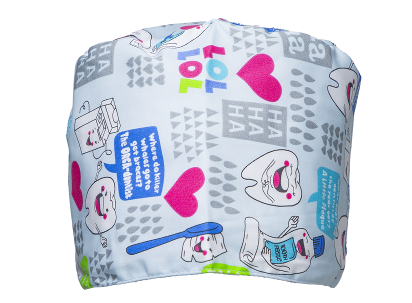 Satin line Scrub Cap with Buttons Light Blue Dental
