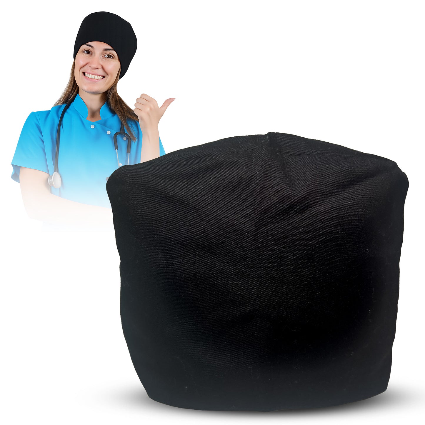 Satin lined scrub caps from The Satin Stitch