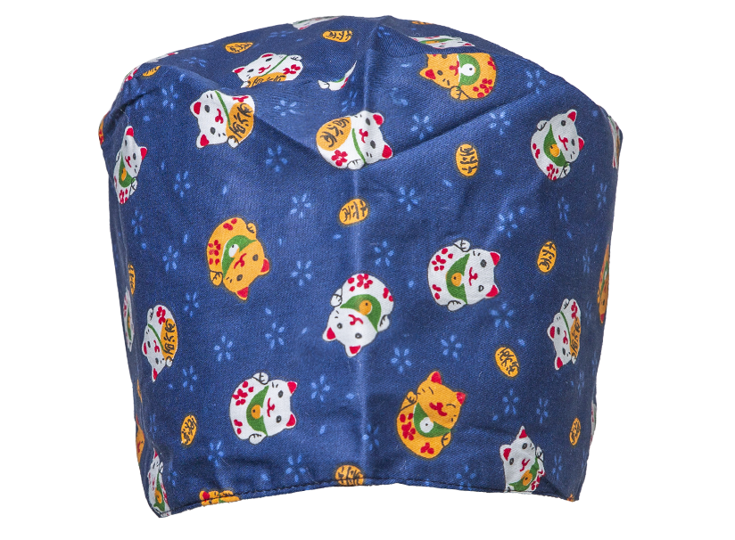 Satin line Scrub Cap with Buttons Small Cats