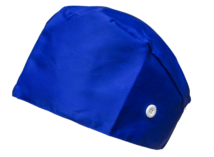 Satin line Scrub Cap with Buttons Dark Blue