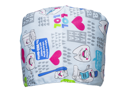 Satin line Scrub Cap with Buttons Light Blue Dental