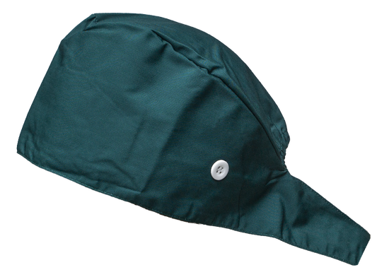 Satin line Scrub Cap with Buttons Forest Green