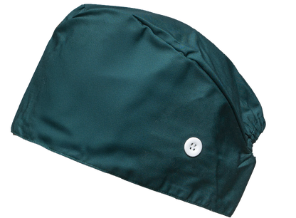 Satin line Scrub Cap with Buttons Forest Green