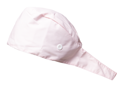 Satin line Scrub Cap with Buttons Pink