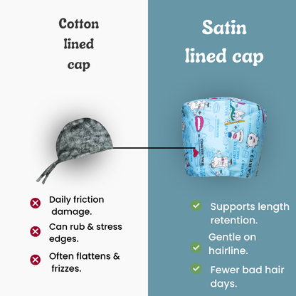 Satin line Scrub Cap with Buttons Dark Blue Dental