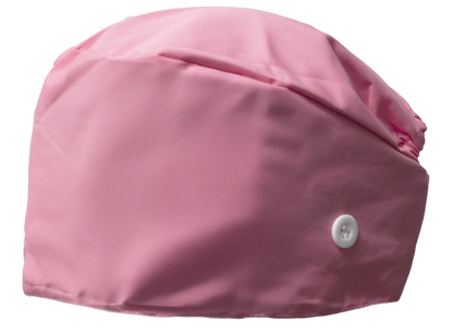 Satin line Scrub Cap with Buttons Pink